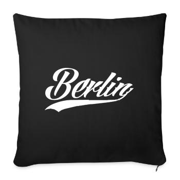 berlin berlingirl berlinermauer germany capital - Sofa pillowcase 17,3'' x 17,3'' (45 x 45 cm) - black - Front