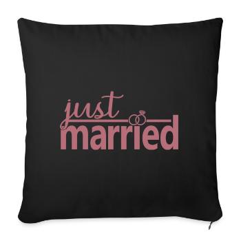 Just Married - Cute Honeymoon Gift For Couple - Sofa pillowcase 17,3'' x 17,3'' (45 x 45 cm) - black - Front