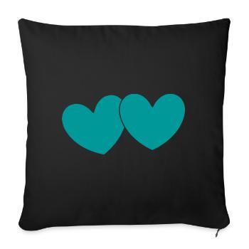 Saint-Valentin, Saint-Valentin, Saint-Valentin - Housse de coussin décorative 45 x 45 cm - noir - Devant