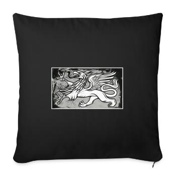 Un griffon en gris - Housse de coussin décorative 45 x 45 cm - noir - Devant