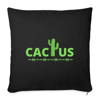 cactus, humorous cactus - Sofa pillowcase 17,3'' x 17,3'' (45 x 45 cm) - black - Front