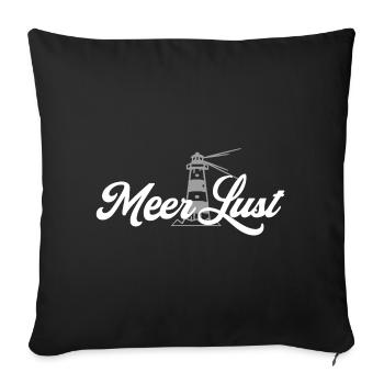 Mehr Lust auf Meer - Sofakissenbezug 45 x 45 cm - Schwarz - Vorne