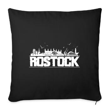 Rostock - Skyline - Sofa pillowcase 17,3'' x 17,3'' (45 x 45 cm) - black - Front