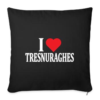 t-shirt I love Tresnuraghes t-shirt Sardinia - Sofa pillowcase 17,3'' x 17,3'' (45 x 45 cm) - black - Front