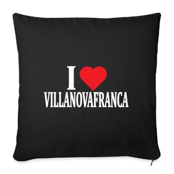 t-shirt Io amo Villanovafranca t-shirt Sardegna - Sofa pillowcase 17,3'' x 17,3'' (45 x 45 cm) - black - Front