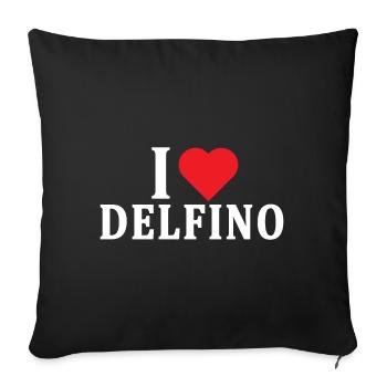 t-shirt I love Dolphin t-shirt gift idea - Sofa pillowcase 17,3'' x 17,3'' (45 x 45 cm) - black - Front