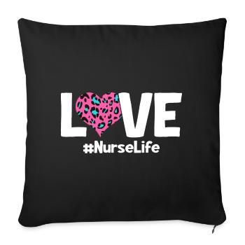 Krankenschwester Nurse Life - Housse de coussin décorative 45 x 45 cm - noir - Devant