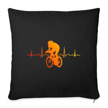 Rennradfahren Damen Rennradfahrer Roadbike - Sofakissenbezug 45 x 45 cm - Schwarz - Vorne