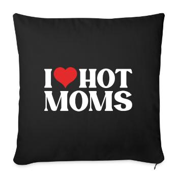 J’aime les mamans chaudes - Housse de coussin décorative 45 x 45 cm - noir - Devant