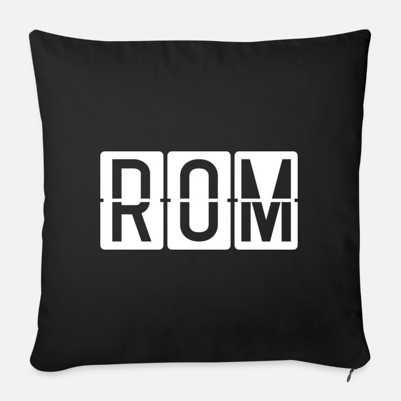 Rom Flughafentafel - Sofakissenbezug 45 x 45 cm - Schwarz
