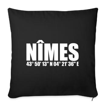 Nîmes Koordinaten - Sofakissenbezug 45 x 45 cm - Schwarz - Vorne