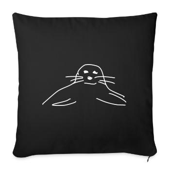 seal seals seal seals animals - Sofa pillowcase 17,3'' x 17,3'' (45 x 45 cm) - black - Front