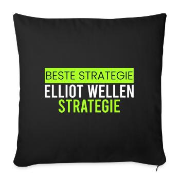 Elliot Wellen Strategie - Sofakissenbezug 45 x 45 cm - Schwarz - Vorne