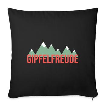 Summit Joy Mountain Mountaineering Hiking Gift - Sofa pillowcase 17,3'' x 17,3'' (45 x 45 cm) - black - Front