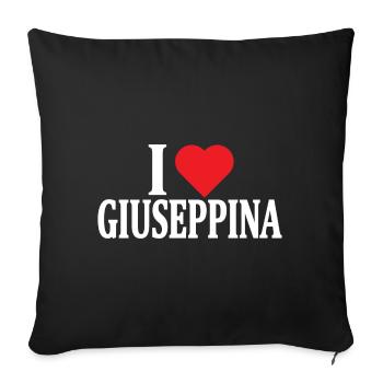 t-shirt I love Giuseppina t-shirt gift idea - Sofa pillowcase 17,3'' x 17,3'' (45 x 45 cm) - black - Front