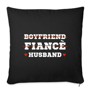 Boyfriend fiancé husband - Boyfriend Funny Gift - Sofa pillowcase 17,3'' x 17,3'' (45 x 45 cm) - black - Front