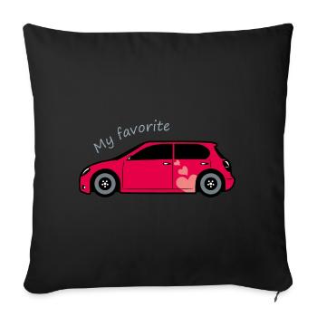 Favorite car - Sofa pillowcase 17,3'' x 17,3'' (45 x 45 cm) - black - Front