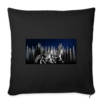 Wilderness Wild Horses Rider Dream Fantasy Stallion - Sofa pillowcase 17,3'' x 17,3'' (45 x 45 cm) - black - Front
