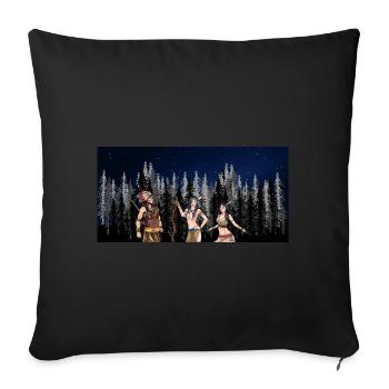 Wilderness Shaman Warrior Native American - Sofa pillowcase 17,3'' x 17,3'' (45 x 45 cm) - black - Front