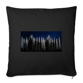 Wilderness Forest Starry Sky Nature Nature Nature Lovers - Sofa pillowcase 17,3'' x 17,3'' (45 x 45 cm) - black - Front