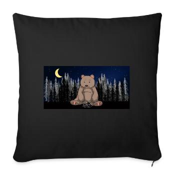 Forêt sauvage Ciel étoilé Ours brun Ours ours - Housse de coussin décorative 45 x 45 cm - noir - Devant