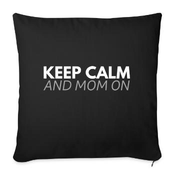 Restez calme et maman - Housse de coussin décorative 45 x 45 cm - noir - Devant