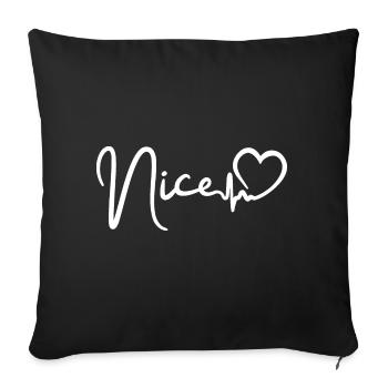 Nice heartbeat Nice city France - Sofa pillowcase 17,3'' x 17,3'' (45 x 45 cm) - black - Front