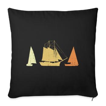 Vintage Sailing Ships - Sofa pillowcase 17,3'' x 17,3'' (45 x 45 cm) - black - Front