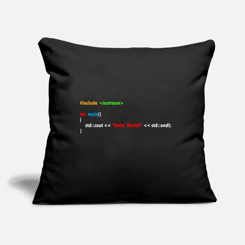 Hello World Code Housse de coussin décorative 45 x 45 cm