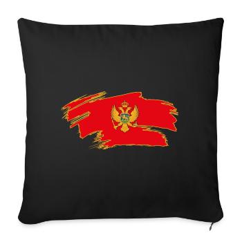 Montenegro - Balkan Flagge - Sofakissenbezug 45 x 45 cm - Schwarz - Vorne