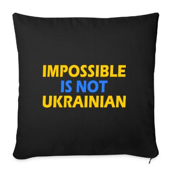 impossible is not ukrainian - ukraine - Housse de coussin décorative 45 x 45 cm - noir - Devant