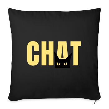 Cadeau 'Chat', pour les Amoureux des Chats - Housse de coussin décorative 45 x 45 cm - noir - Devant