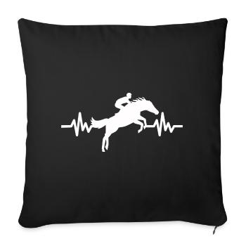 Heartbeat Horse - Stallion Mare Ross Equestrian - Sofa pillowcase 17,3'' x 17,3'' (45 x 45 cm) - black - Front