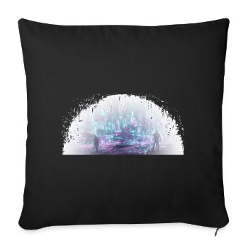Cybercity - Ville dans la lumière - Housse de coussin décorative 45 x 45 cm - noir - Devant