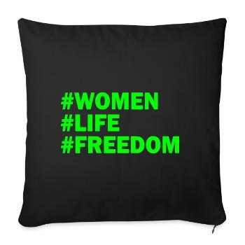 Women life freedom - Housse de coussin décorative 45 x 45 cm - noir - Devant