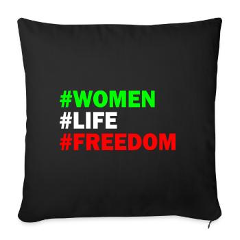 Women life freedom - Housse de coussin décorative 45 x 45 cm - noir - Devant