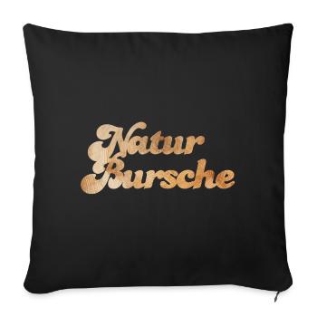 Naturbursche Handschrift Holz Maserung Outdoor Fan - Sofakissenbezug 45 x 45 cm - Schwarz - Vorne