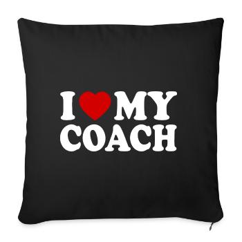 I love my coach - Housse de coussin décorative 45 x 45 cm - noir - Devant