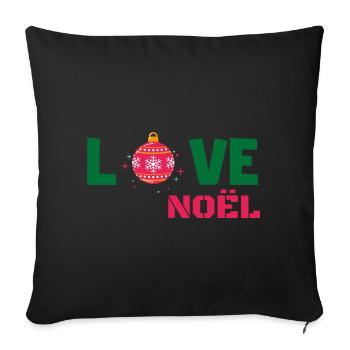 Love Noël - Housse de coussin décorative 45 x 45 cm - noir - Devant