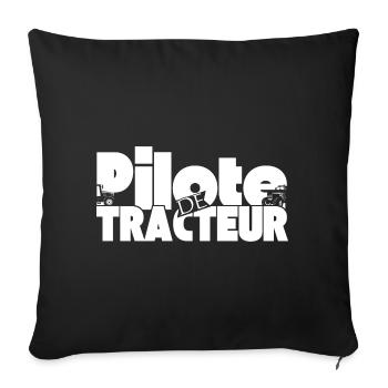 Pilote de Tracteur - Housse de coussin décorative 45 x 45 cm - noir - Devant