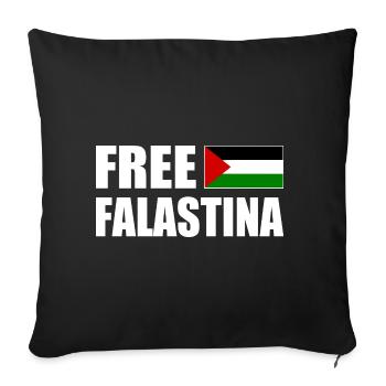 Free palestine free falastina - Sofa pillowcase 17,3'' x 17,3'' (45 x 45 cm) - black - Front