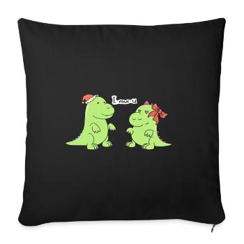 petits dinosaures - je rawr et - Housse de coussin décorative 45 x 45 cm - noir - Devant
