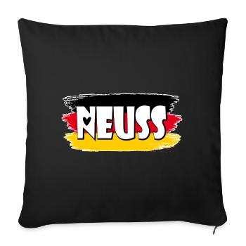Drapeau de Neuss, Allemagne - Housse de coussin décorative 45 x 45 cm - noir - Devant