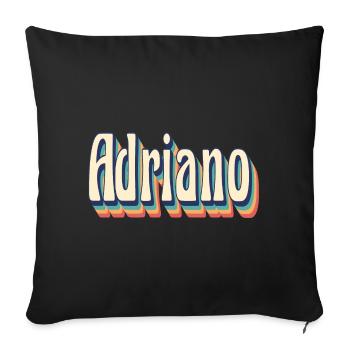Adriano t-shirt rétro vintage t-shirt cadeau - Housse de coussin décorative 45 x 45 cm - noir - Devant
