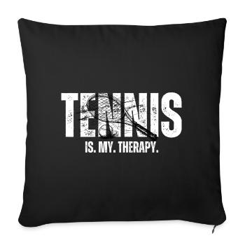 Tennis Therapy Bold Tee - Sofa pillowcase 17,3'' x 17,3'' (45 x 45 cm) - black - Front