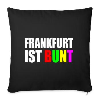 Frankfurt ist bunt - Sofakissenbezug 45 x 45 cm - Schwarz - Vorne