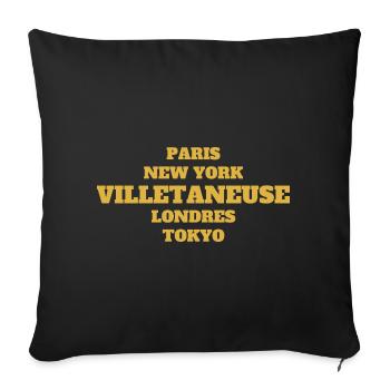 Villetaneuse Style - Unique streets, unique style. - Housse de coussin décorative 45 x 45 cm - noir - Devant