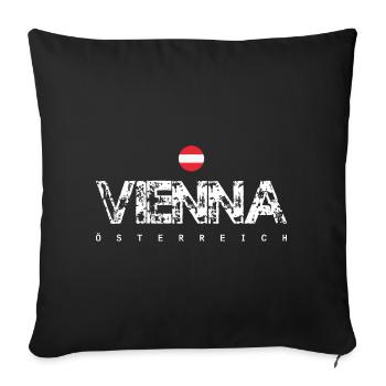 Vena Österreich Distressed Logo - Sofa pillowcase 17,3'' x 17,3'' (45 x 45 cm) - black - Front