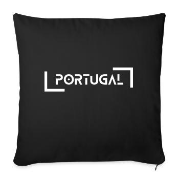 Portugal - Housse de coussin décorative 45 x 45 cm - noir - Devant