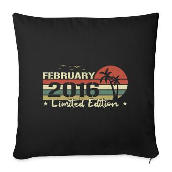 February Vintage 8th Anniversary Born 2016 Vibe - Sofa pillowcase 17,3'' x 17,3'' (45 x 45 cm) - black - Front